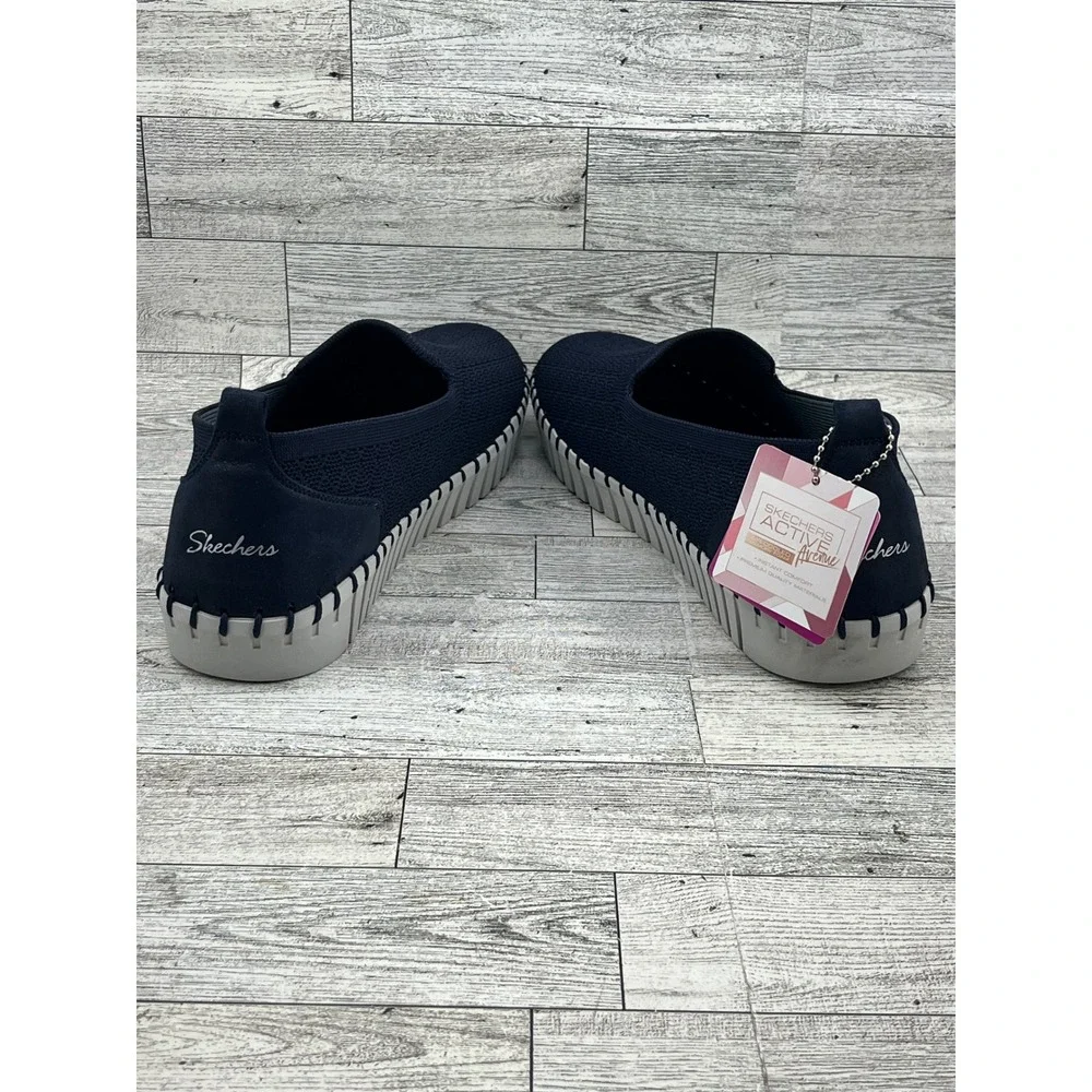 Skechers Air Cooled Memory‎ Foam Slip On Shoes Navy Blue Womens Size 9.5